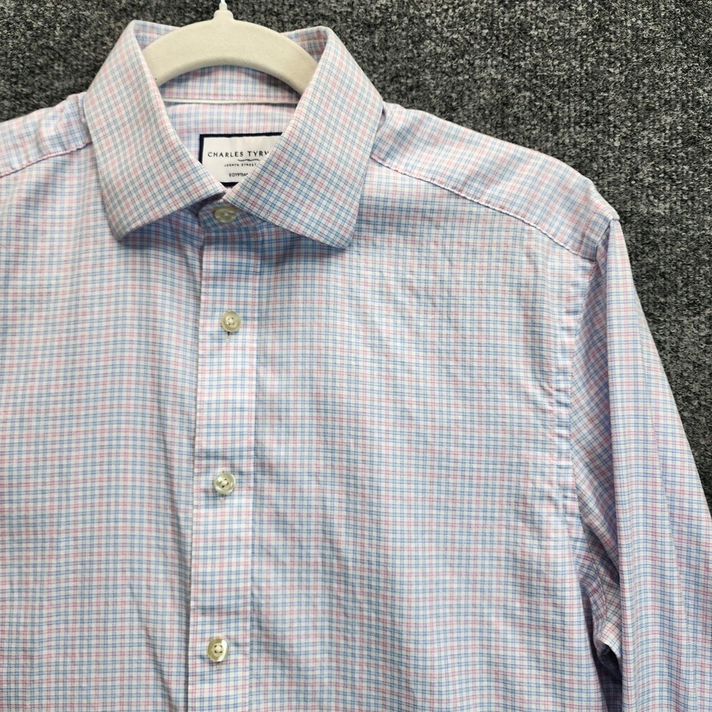 Charles Tyrwhitt Mens Egyptian Cotton Slim Fit Check Dress Shirt 15/33 Business